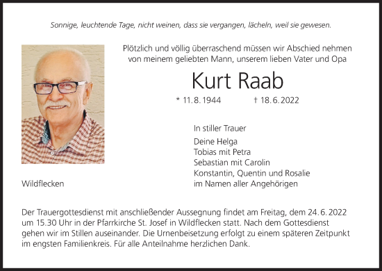 Anzeige von Kurt Raab von MGO