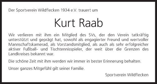 Anzeige von Kurt Raab von MGO