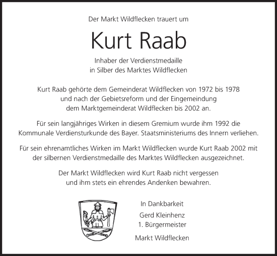 Anzeige von Kurt Raab von MGO