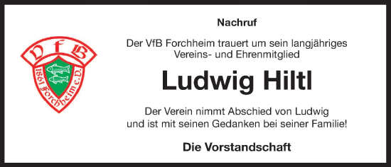 Anzeige von Ludwig Hiltl von MGO