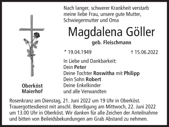 Anzeige von Magdalena Göller von MGO