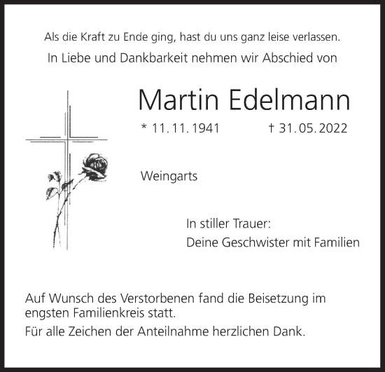 Anzeige von Martin Edelmann von MGO