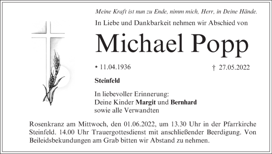 Anzeige von Michael Popp von MGO