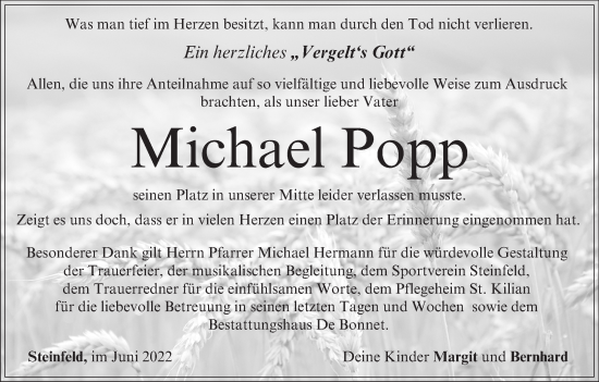 Anzeige von Michael Popp von MGO