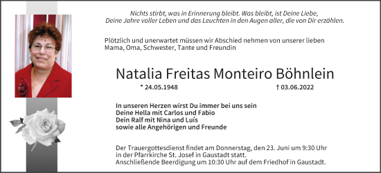 Anzeige von Natalia Freitas Monteiro Böhnlein von MGO
