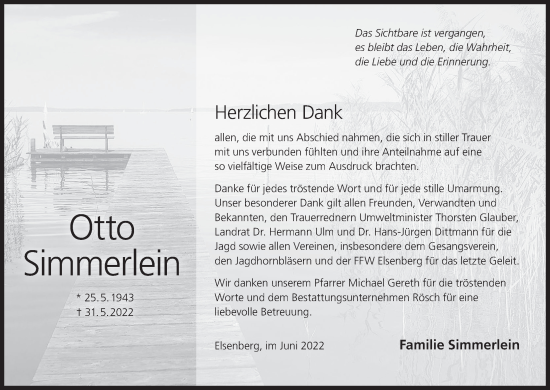 Anzeige von Otto Simmerlein von MGO