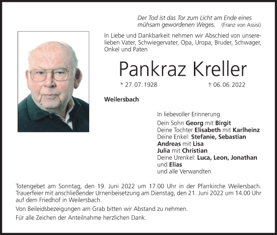 Anzeige von Pankraz Kreller von MGO