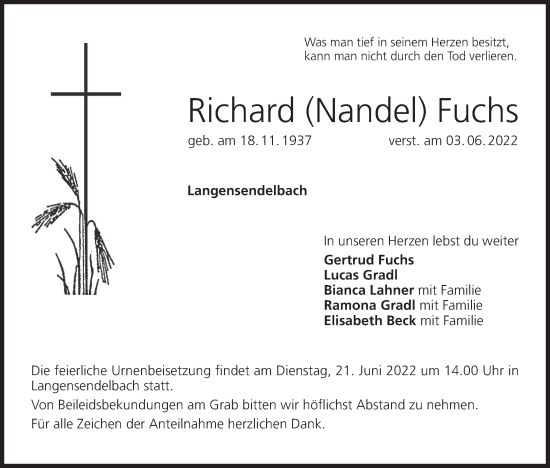 Anzeige von Richard Fuchs von MGO