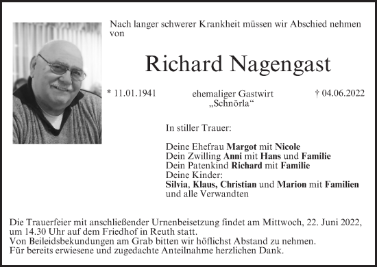 Anzeige von Richard Nagengast von MGO