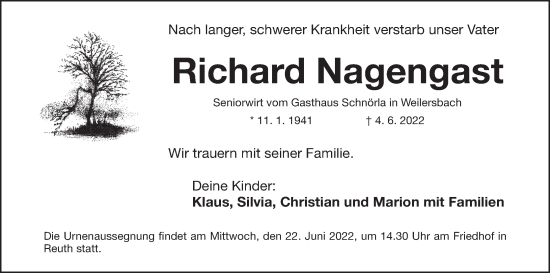 Anzeige von Richard Nagengast von MGO