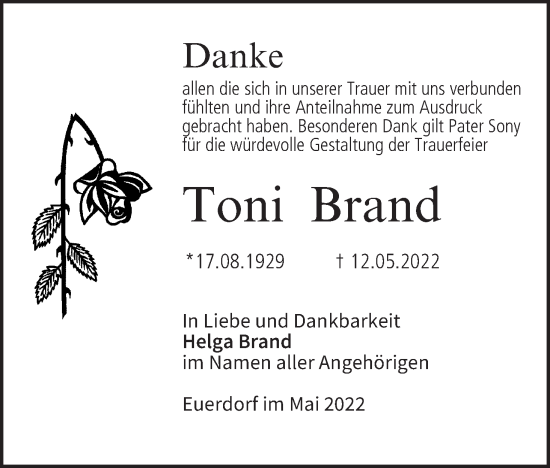 Anzeige von Toni Brand von MGO