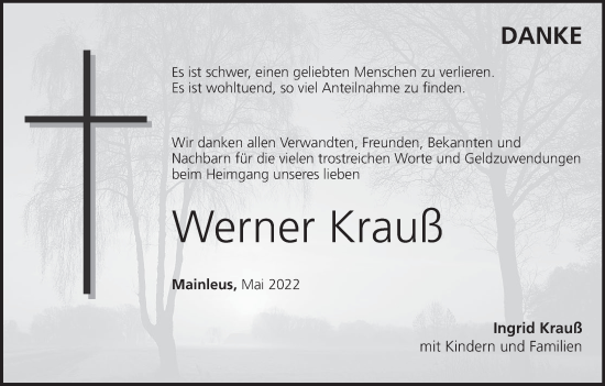 Anzeige von Werner Krauß von MGO