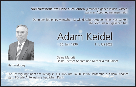 Anzeige von Adam Keidel von MGO