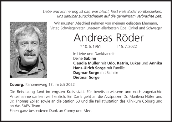 Anzeige von Andreas Röder von MGO