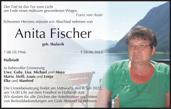 Anzeige von Anita Fischer von MGO
