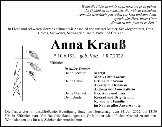 Anzeige von Anna Krauß von MGO