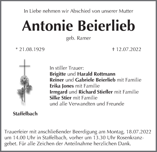 Anzeige von Antonie Beierlieb von MGO
