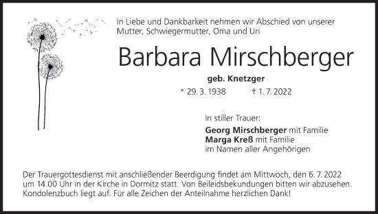 Anzeige von Barbara Mirschberger von MGO