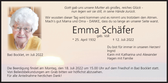 Anzeige von Emma Schäfer von MGO