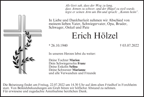 Anzeige von Erich Hölzel von MGO