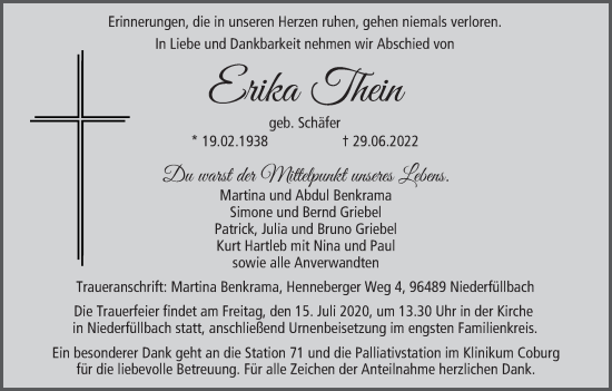 Anzeige von Erika Thein von MGO