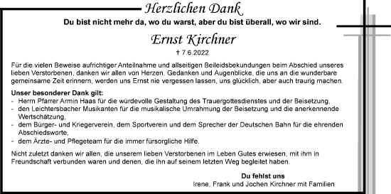 Anzeige von Ernst Kirchner von MGO