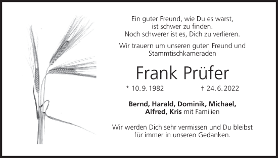Anzeige von Frank Prüfer von MGO