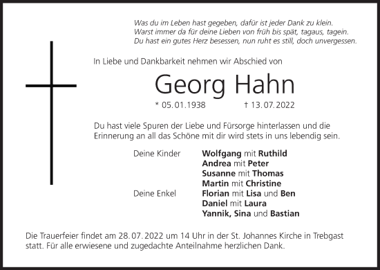 Anzeige von Georg Hahn von MGO