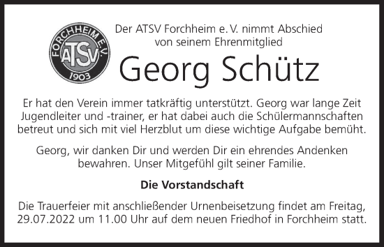 Anzeige von Georg Schütz von MGO