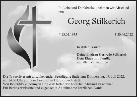 Anzeige von Georg Stilkerich von MGO