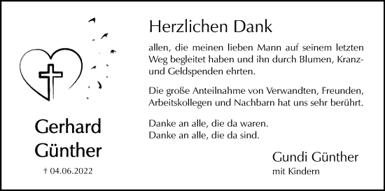 Anzeige von Gerhard Günther von MGO
