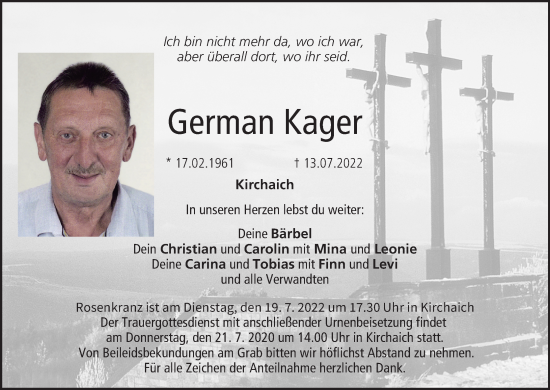 Anzeige von German Kager von MGO