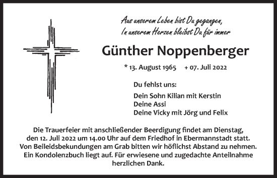Anzeige von Günther Noppenberger von MGO