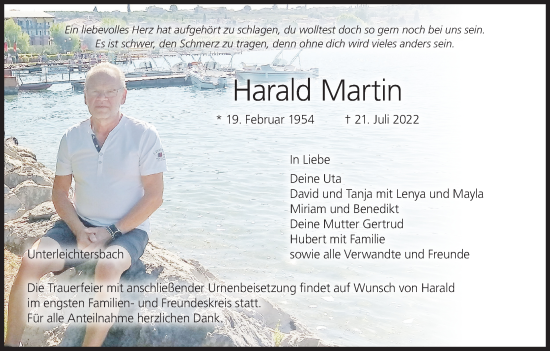 Anzeige von Harald Martin von MGO