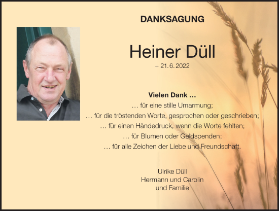 Anzeige von Heiner Düll von MGO