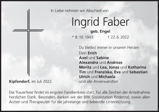 Anzeige von Ingrid Faber von MGO