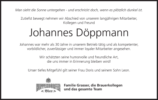 Anzeige von Johannes Döppmann von MGO