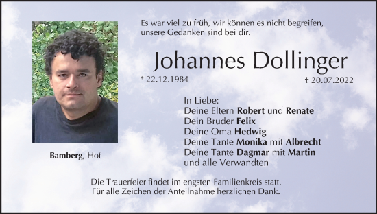 Anzeige von Johannes Dollinger von MGO