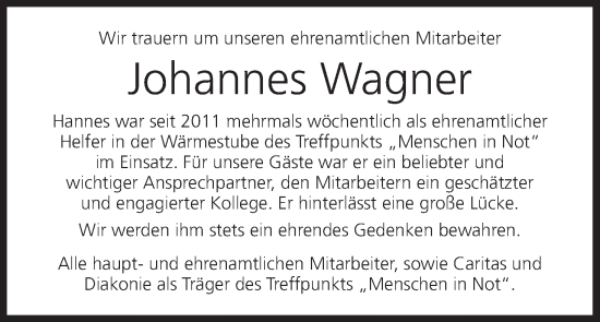 Anzeige von Johannes Wagner von MGO