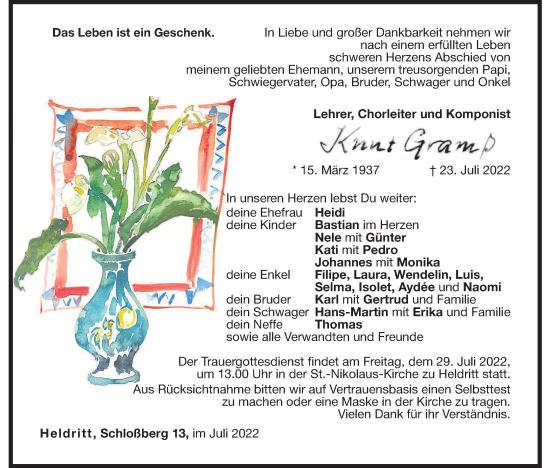 Anzeige von Knut Gramß von MGO