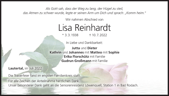 Anzeige von Lisa Reinhardt von MGO