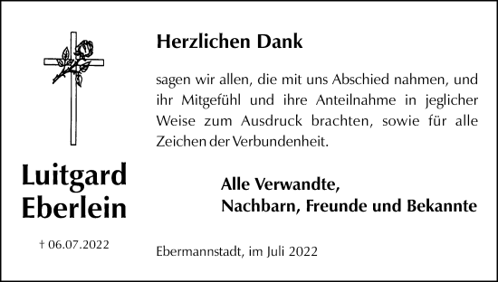 Anzeige von Luitgard Eberlein von MGO