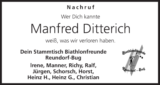 Anzeige von Manfred Ditterich von MGO