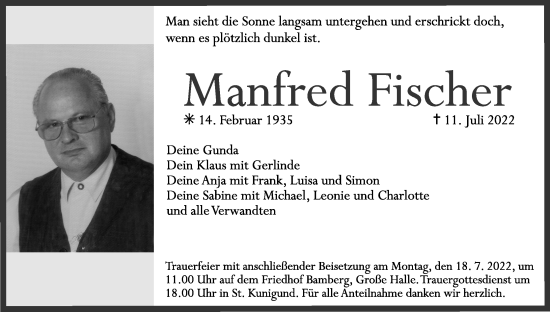 Anzeige von Manfred Fischer von MGO