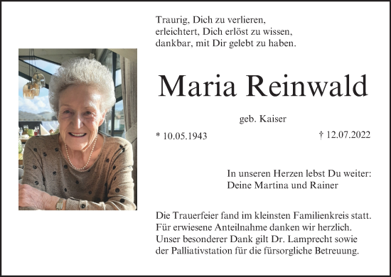 Anzeige von Maria Reinwald von MGO