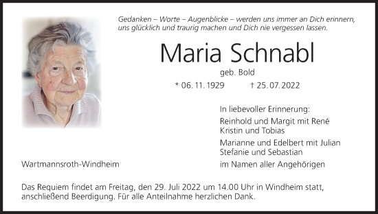 Anzeige von Maria Schnabl von MGO