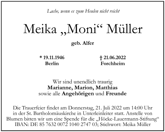 Anzeige von Meika Müller von MGO