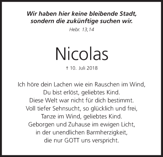 Anzeige von Nicolas Schramm von MGO