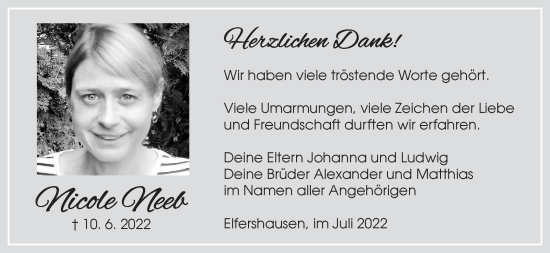 Anzeige von Nicole Neeb von MGO