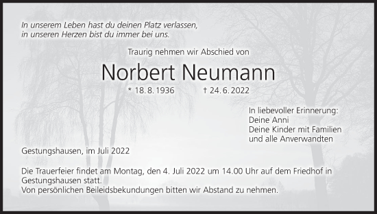 Anzeige von Norbert Neumann von MGO
